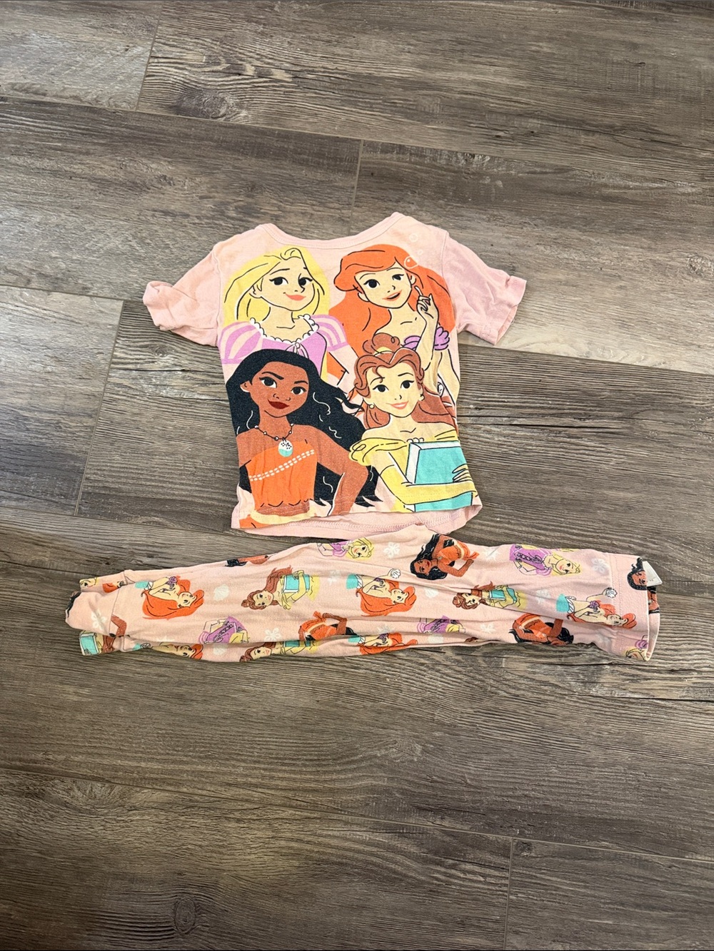 Disney Girls Pink Disney Princess Pajama Set